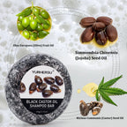 Yurhersu Black Castor Oil Shampoo Bar 2-in-1 Hair Cleanser 60g