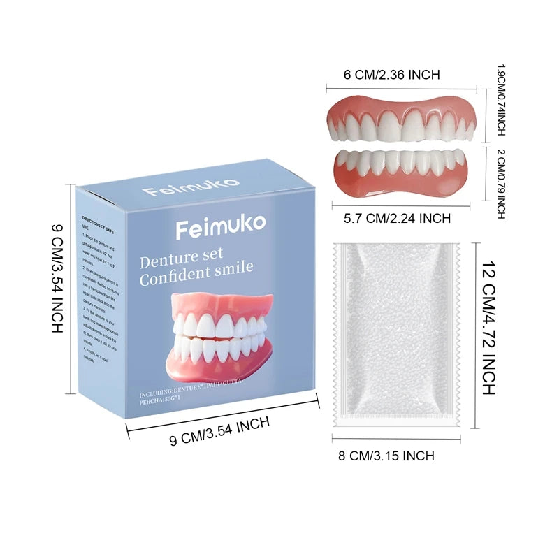 Temporary Silicone Denture Set for Missing or Broken Teeth