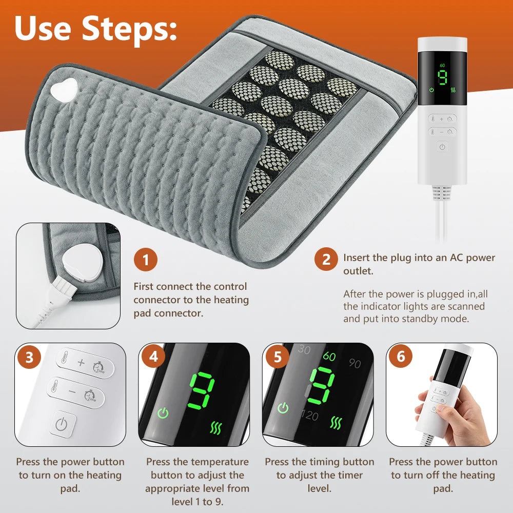 Jade Stone Electric Heating Pad for Pain Relief - 11