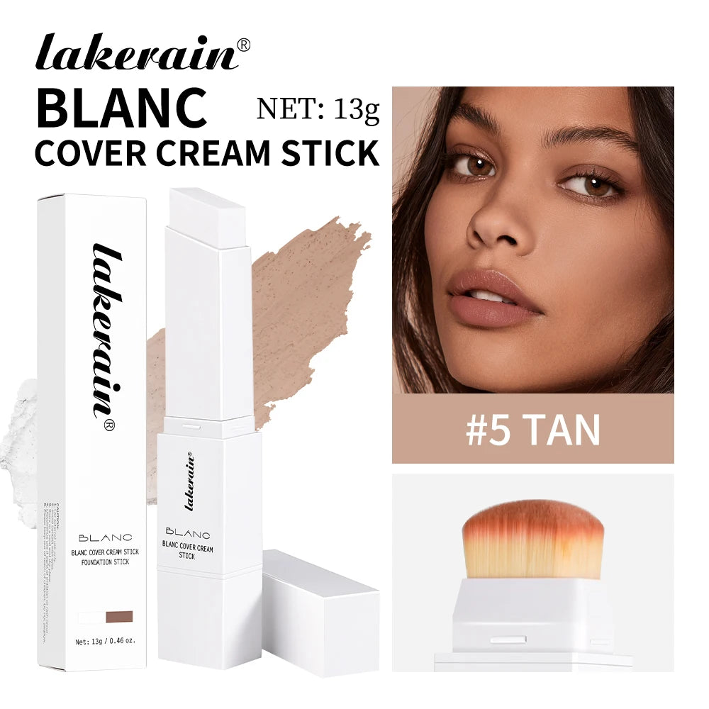 Dual-Ended Waterproof Foundation Stick with Built-in Brush