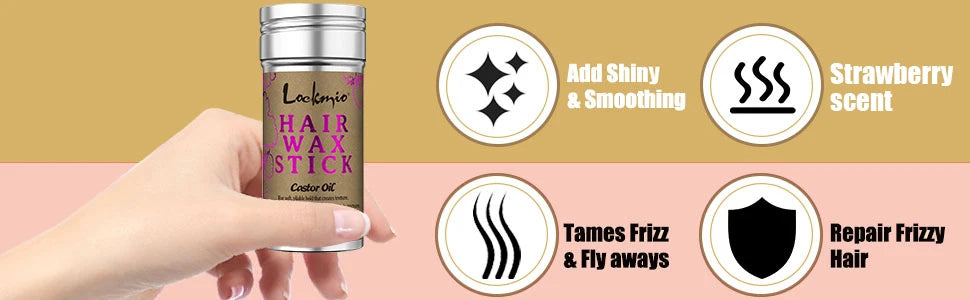 75g Solid Hair Wax Stick with 3 Piece Styling Comb Set - 9