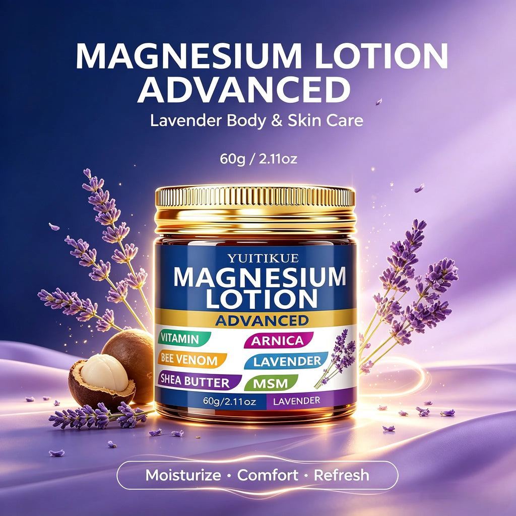 YUITIKUE Lavender Magnesium Body Lotion for Dry Skin Relief 60g