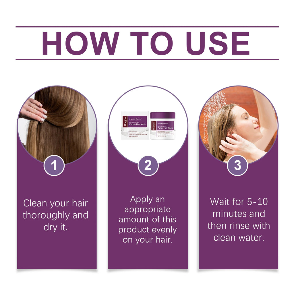 Purple Hair Mask and Shampoo Set for Color Protection