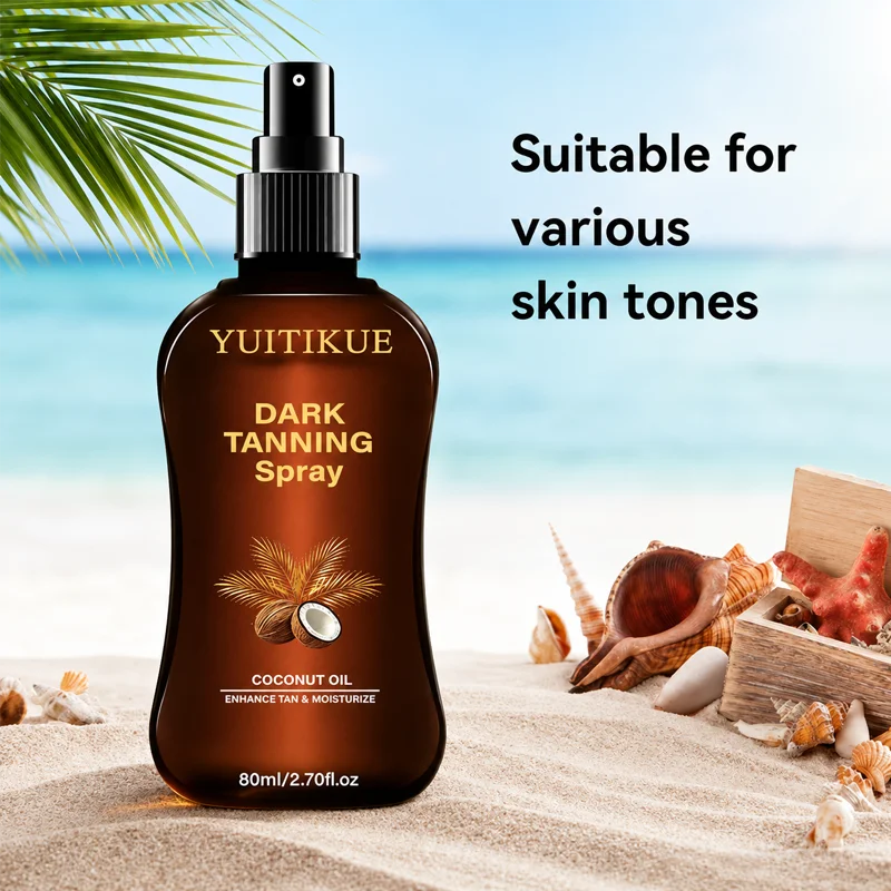 YUITIKUE Hydrating Coconut Dark Tanning Mist Self Tanning Spray 80ml - 5