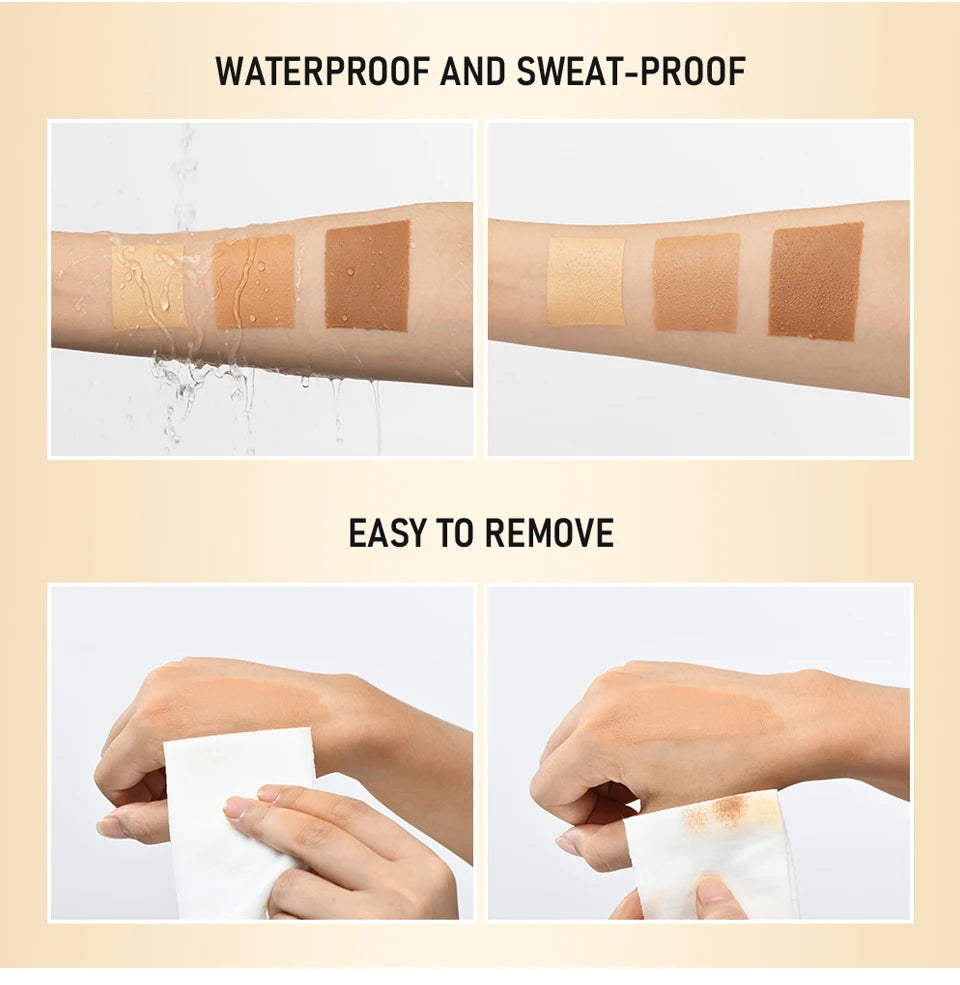 Waterproof Body Foundation and Leg Concealer with Applicator Glove