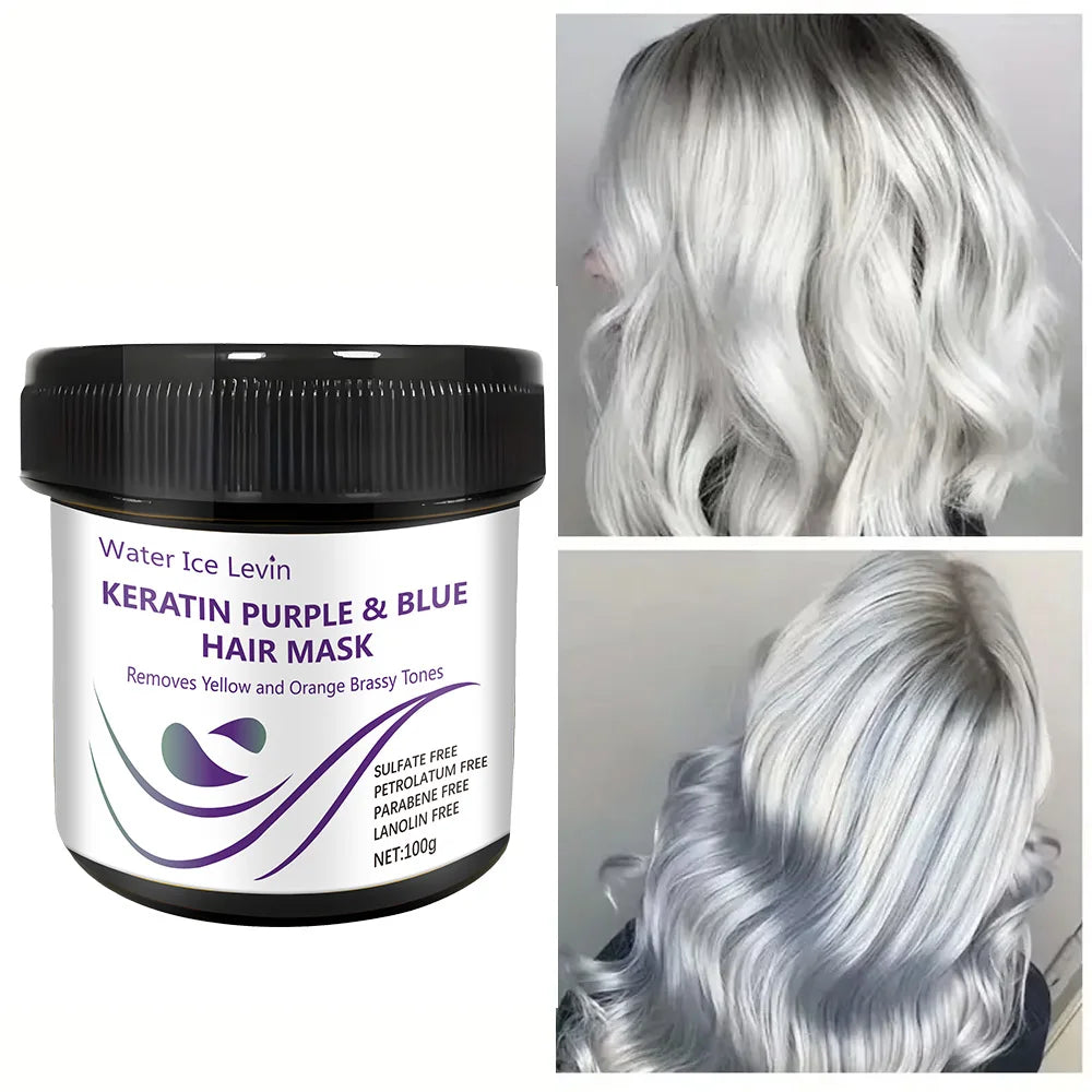 Keratin Purple and Blue Hair Mask for Removing Yellow and Orange Tones