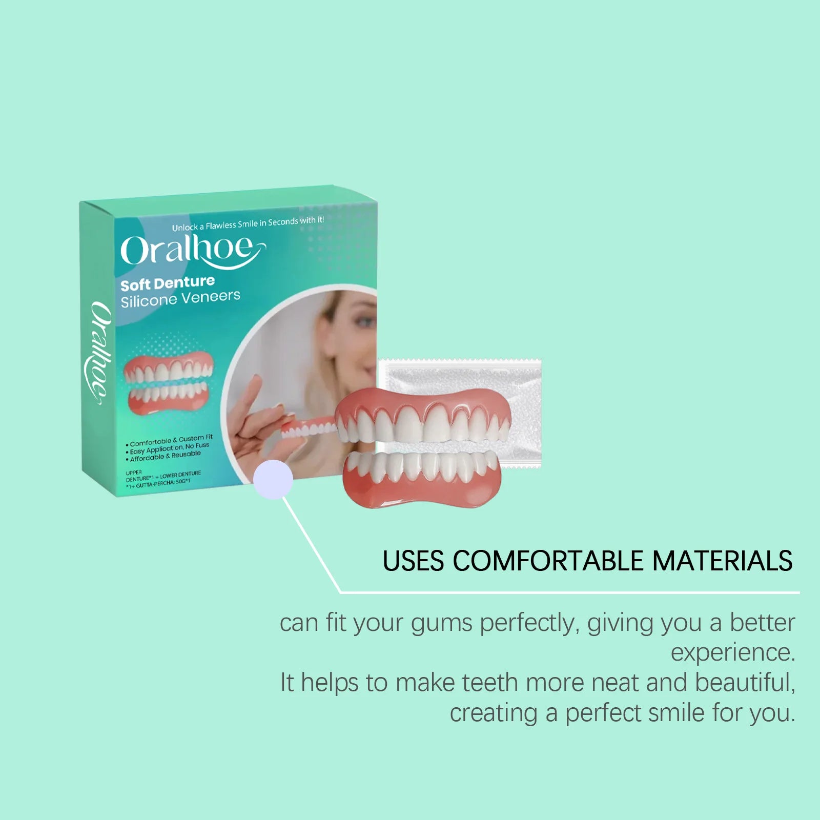 Flexible Silicone Cosmetic Dentures for Natural Smile - 11