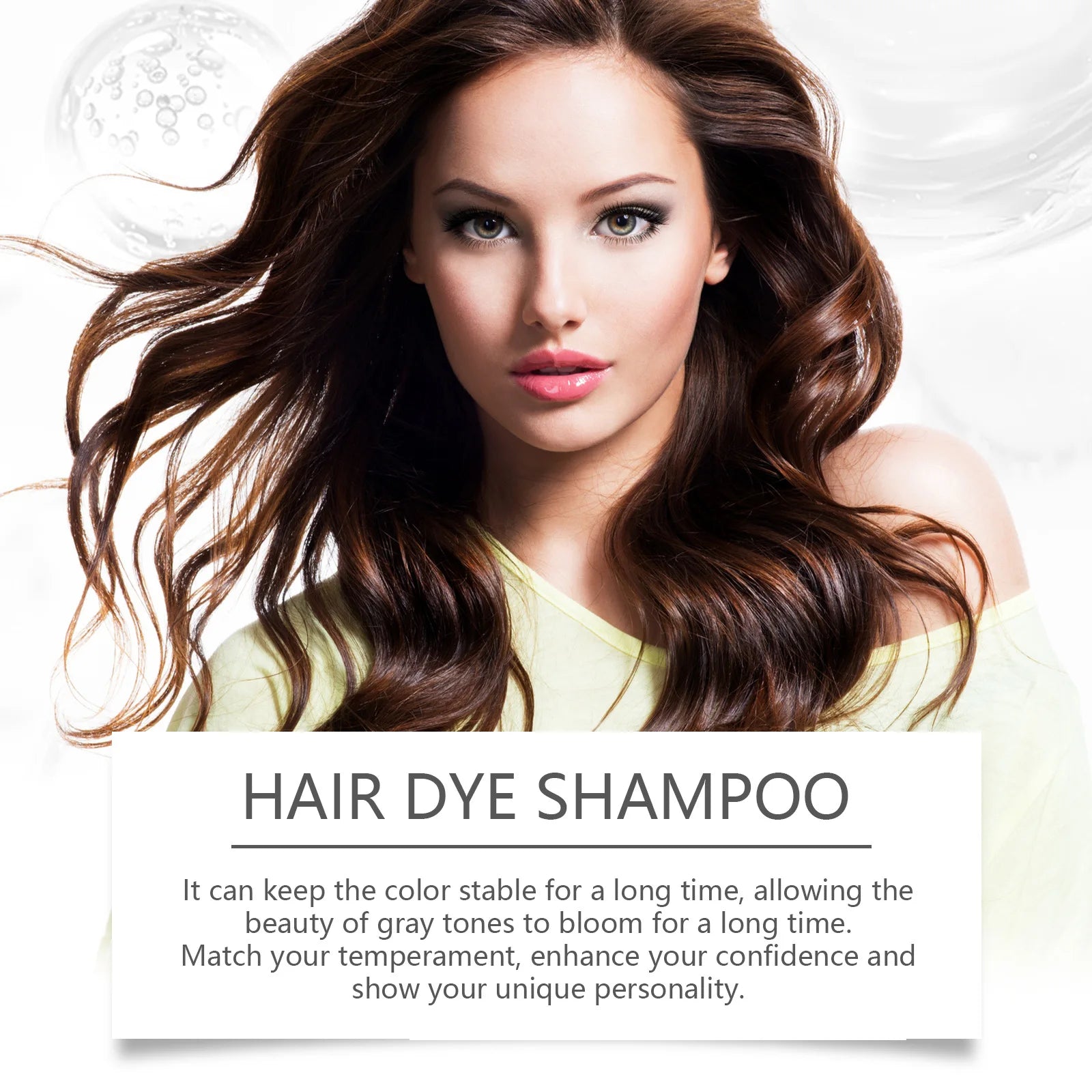 Permanent Hair Dye Shampoo for Gray Hair Coverage 200ml