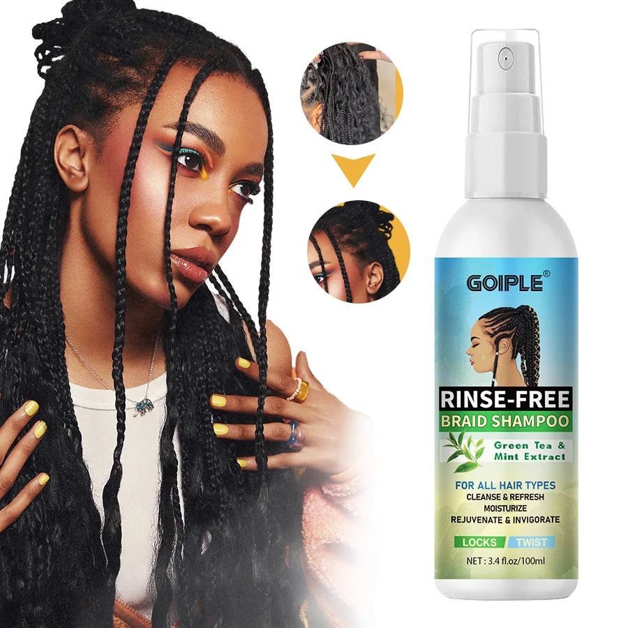 Rinse Free Braid Shampoo and Foam Mousse Set with Nightcap