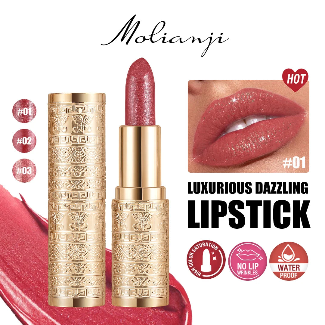Molianji Shining Lipstick Long Lasting Moisturizing Lip Makeup