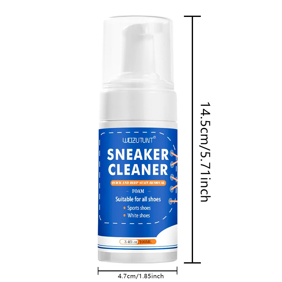 100ml Sneaker Cleaner Foam Dry Wash Shoe Decontamination Spray - 8