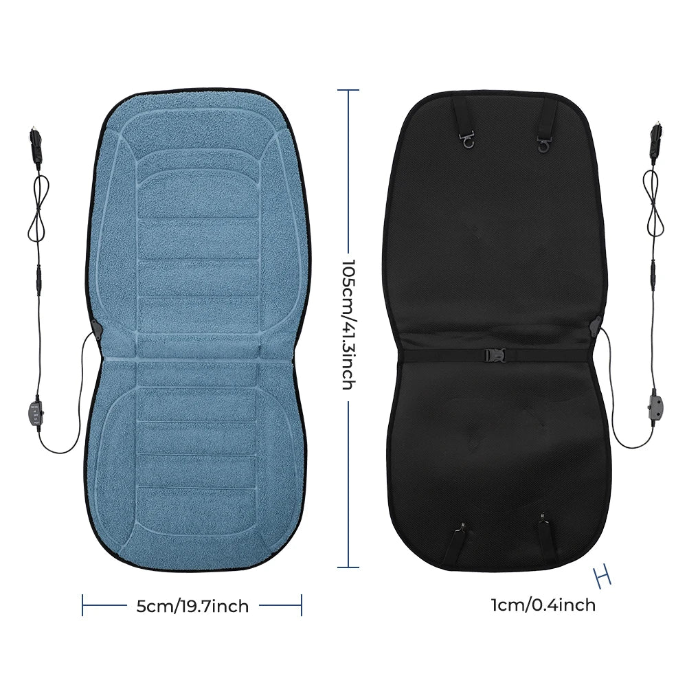 Heated Faux Lambswool Car Seat Cushion for Winter - 15