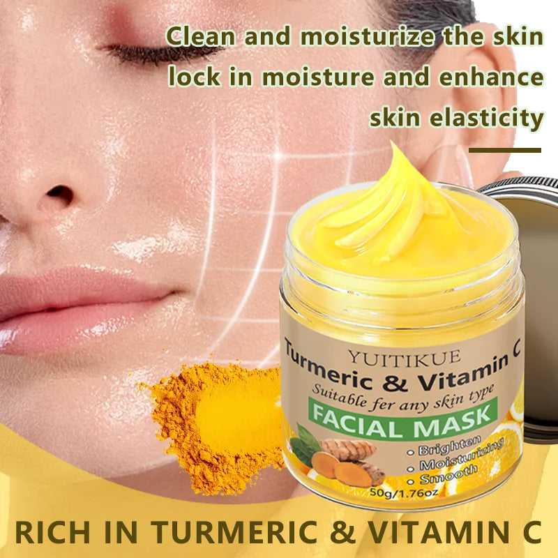 YUITIKUE Turmeric and Vitamin C Facial Mask Brightening Clay Treatment