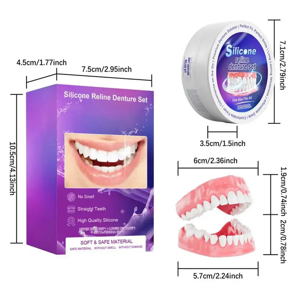 Temporary Silicone Denture Reliner Kit for Comfort Fit