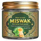 Miswak Mint Herbal Tooth Powder Charcoal Teeth Whitening 60g