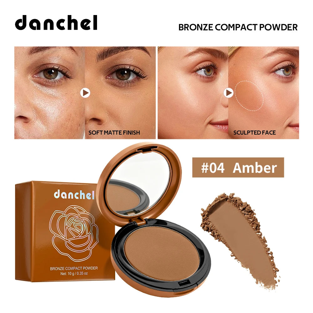 Matte Bronze Pressed Powder for Facial Contouring