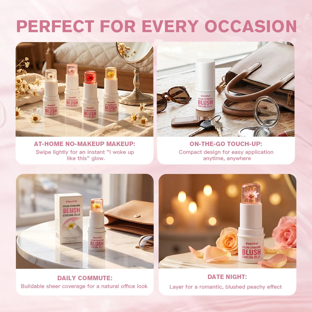 pH-Adaptive Color-Changing Jelly Blush for Lips and Cheeks