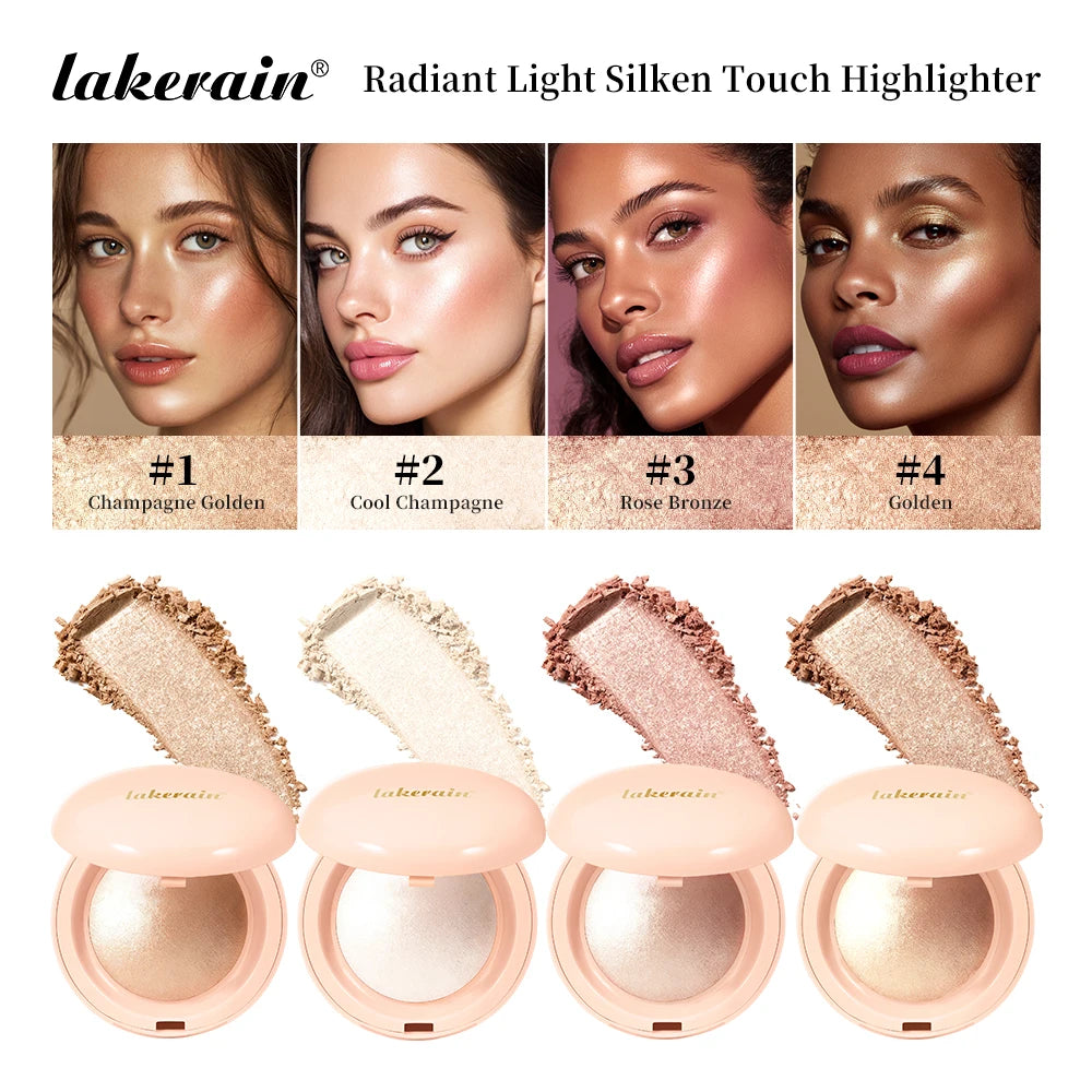 Silky Baked Highlighter Powder for Radiant Glass Skin Glow - 1