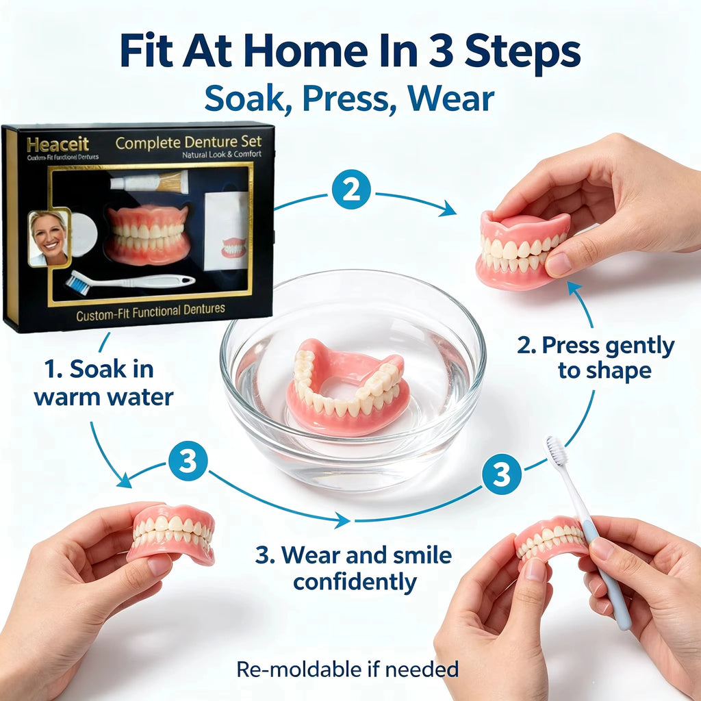 Comfort Fit Fake Teeth Set for Natural Smile
