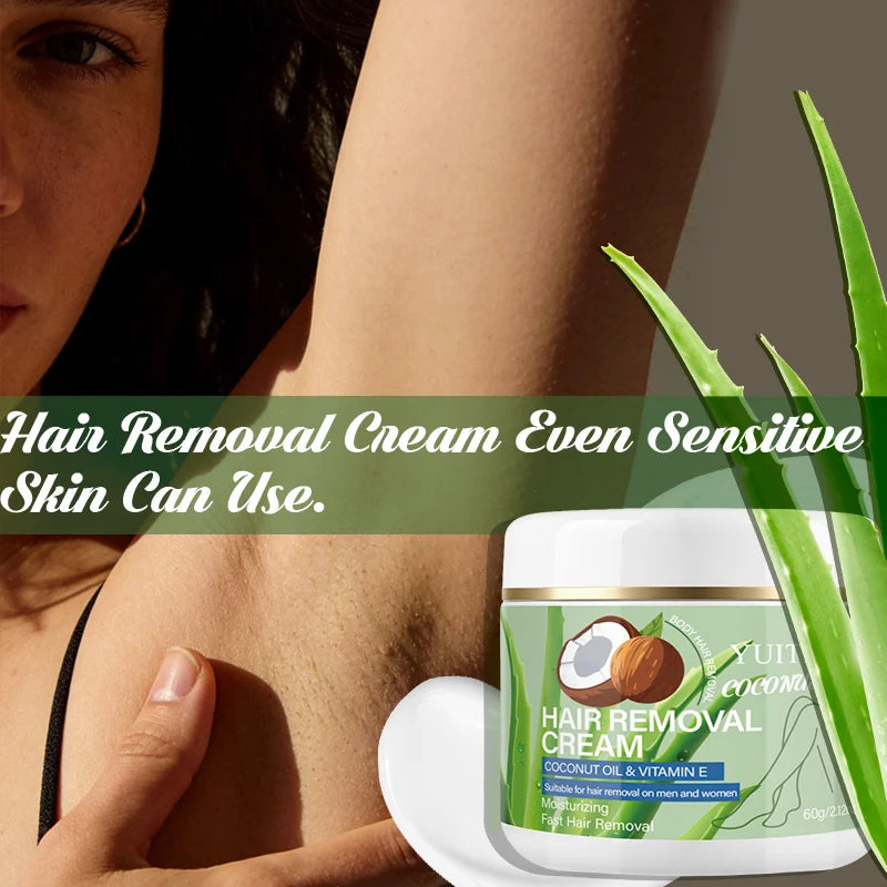 Yuitikue Coconut Oil Hair Removal Cream Moisturizing Body Hair Remover - 5