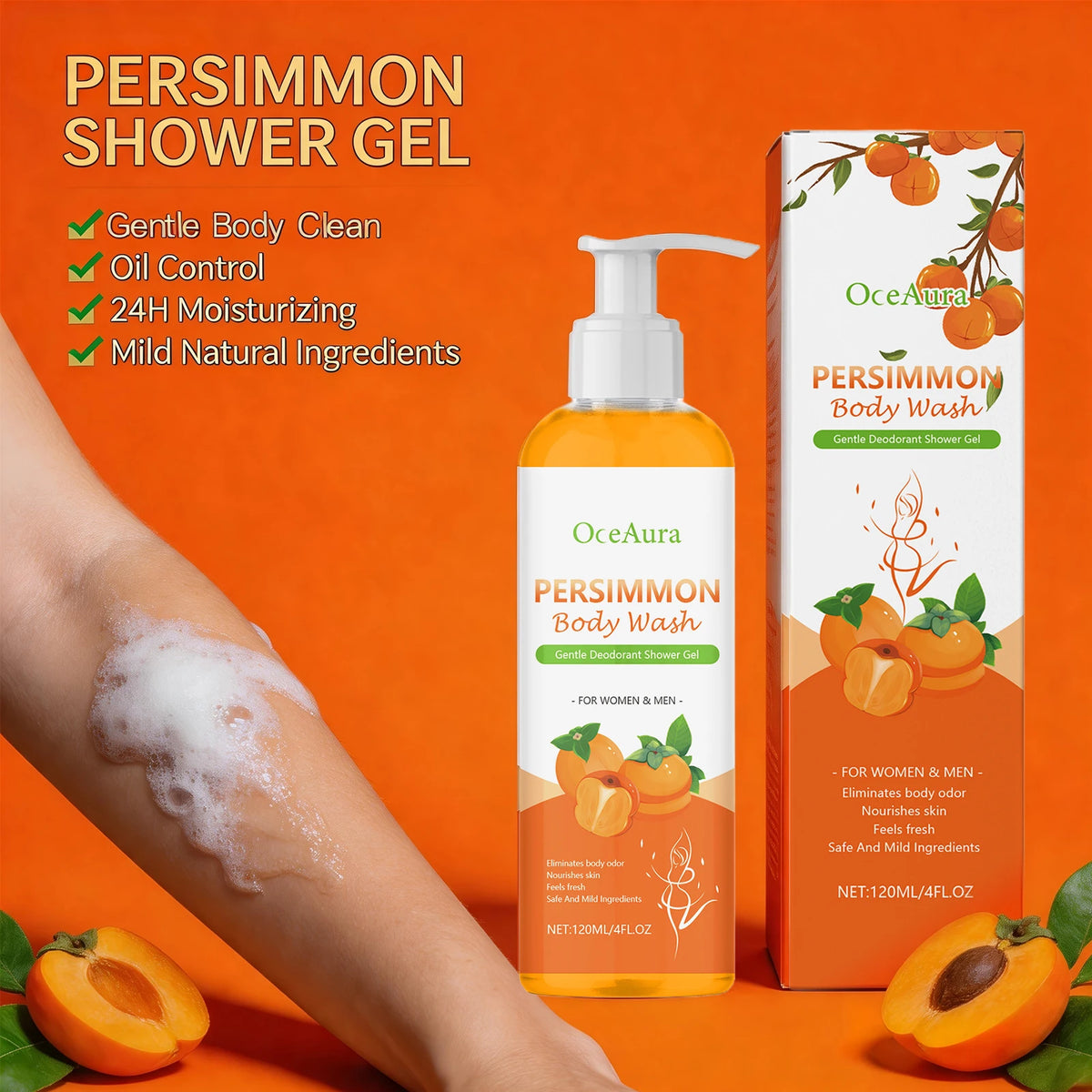 Persimmon Body Wash for Odor Control and Skin Refreshing