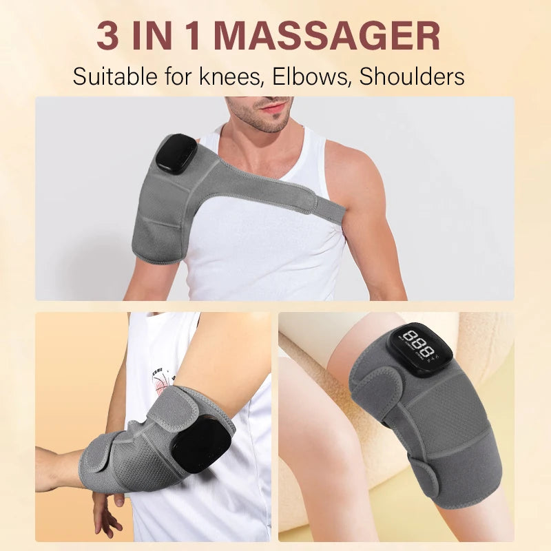 Cordless Heated Vibration Knee Massager for Joint Pain Relief - 3