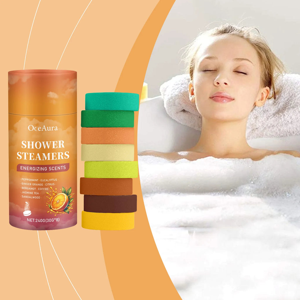 8 Piece Aromatherapy Shower Steamer Tablet Set for Relaxation