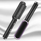 Professional Ceramic Hair Straightener Brush Fast Heating Styling Tool
