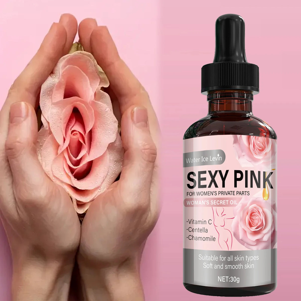 Sexy Pink Intimate Moisturizing Oil Rose Rosemary Body Care Cream
