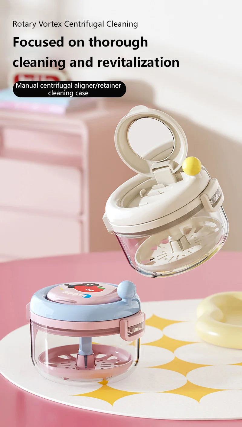 Portable Denture Cleaning Case with Rotary Brush - 20