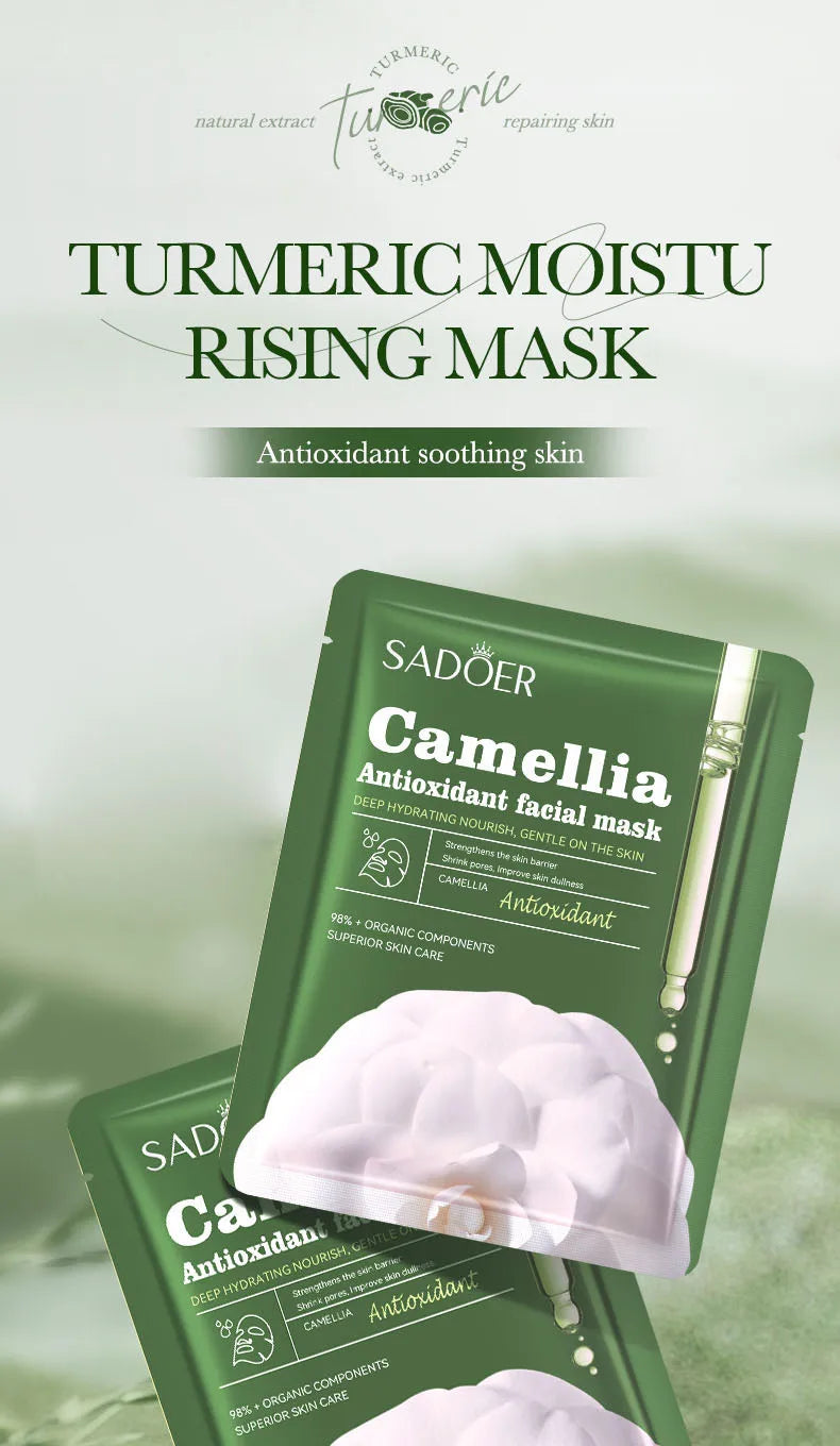 Sadoer Camellia Moisturizing Facial Mask 5 Piece Hydrating Sheet Set