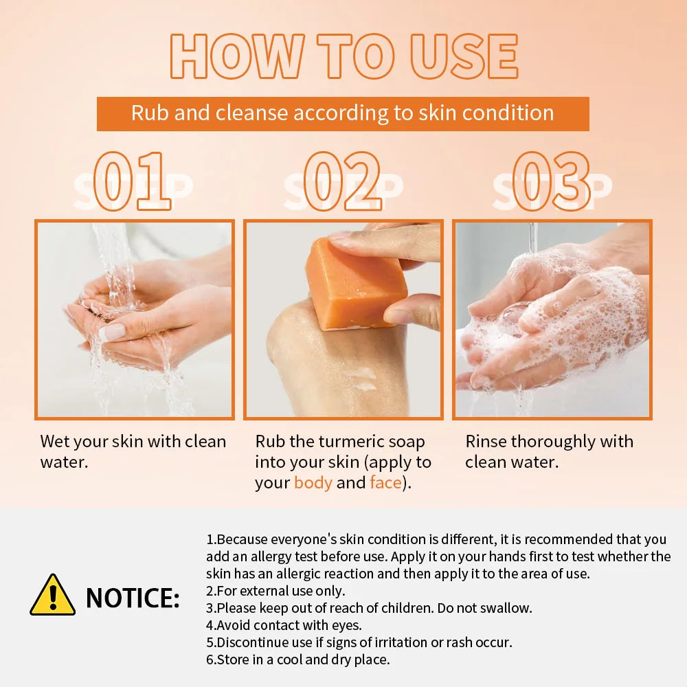 Turmeric Kojic Acid Brightening Soap Bar for Face and Body - 5