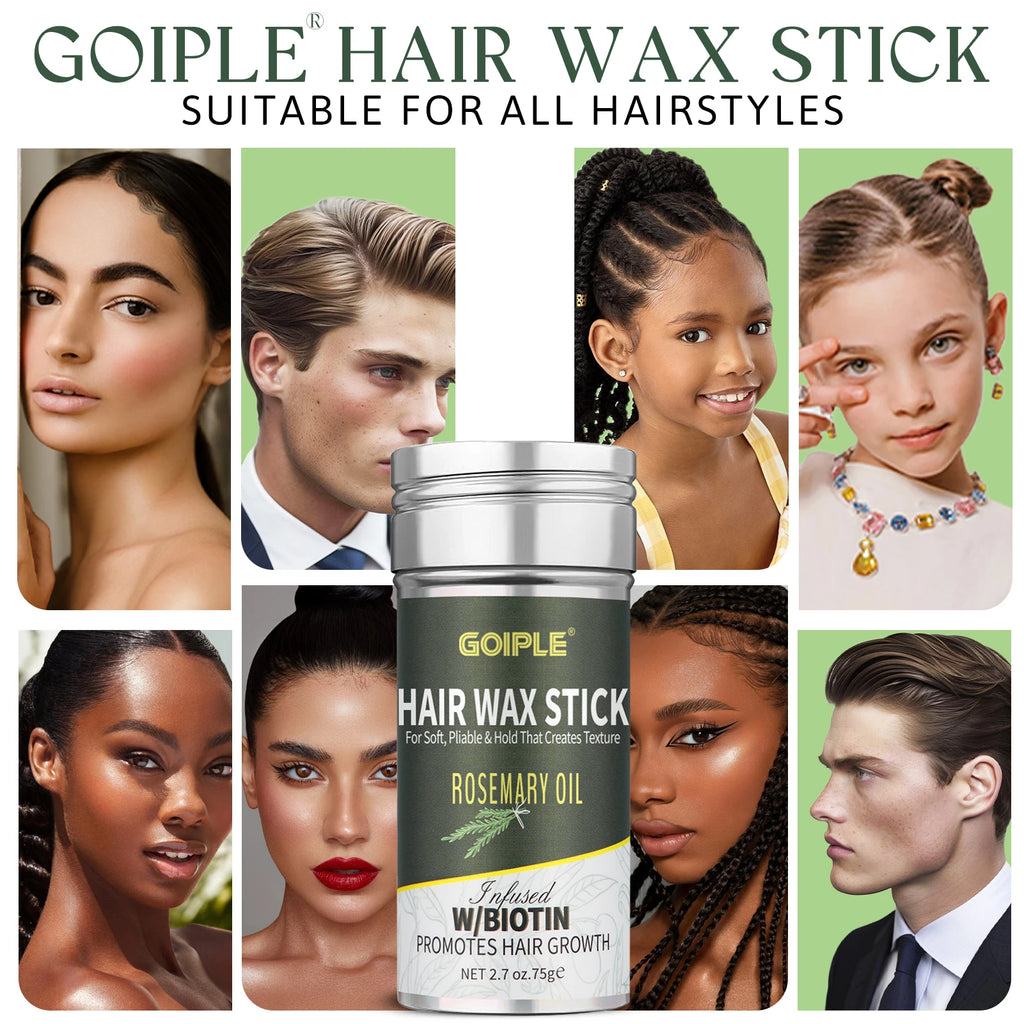 Goiple Biotin Rosemary Hair Wax Stick and Styling Brush Set