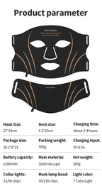 Flexible 7-Color LED Photon Face and Neck Therapy Mask