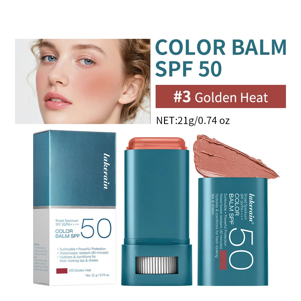SPF 50 Hydrating Blush Stick for Face and Lips