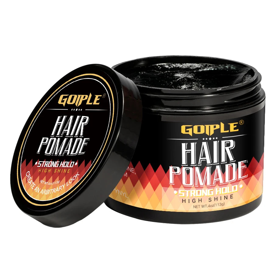 Goiple Men Hair Pomade Strong Hold High Shine Styling Gel Wax 113g