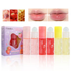 3 Pack Fruity Lip Oil Set Moisturizing Gloss and Hydrating Lip Balm