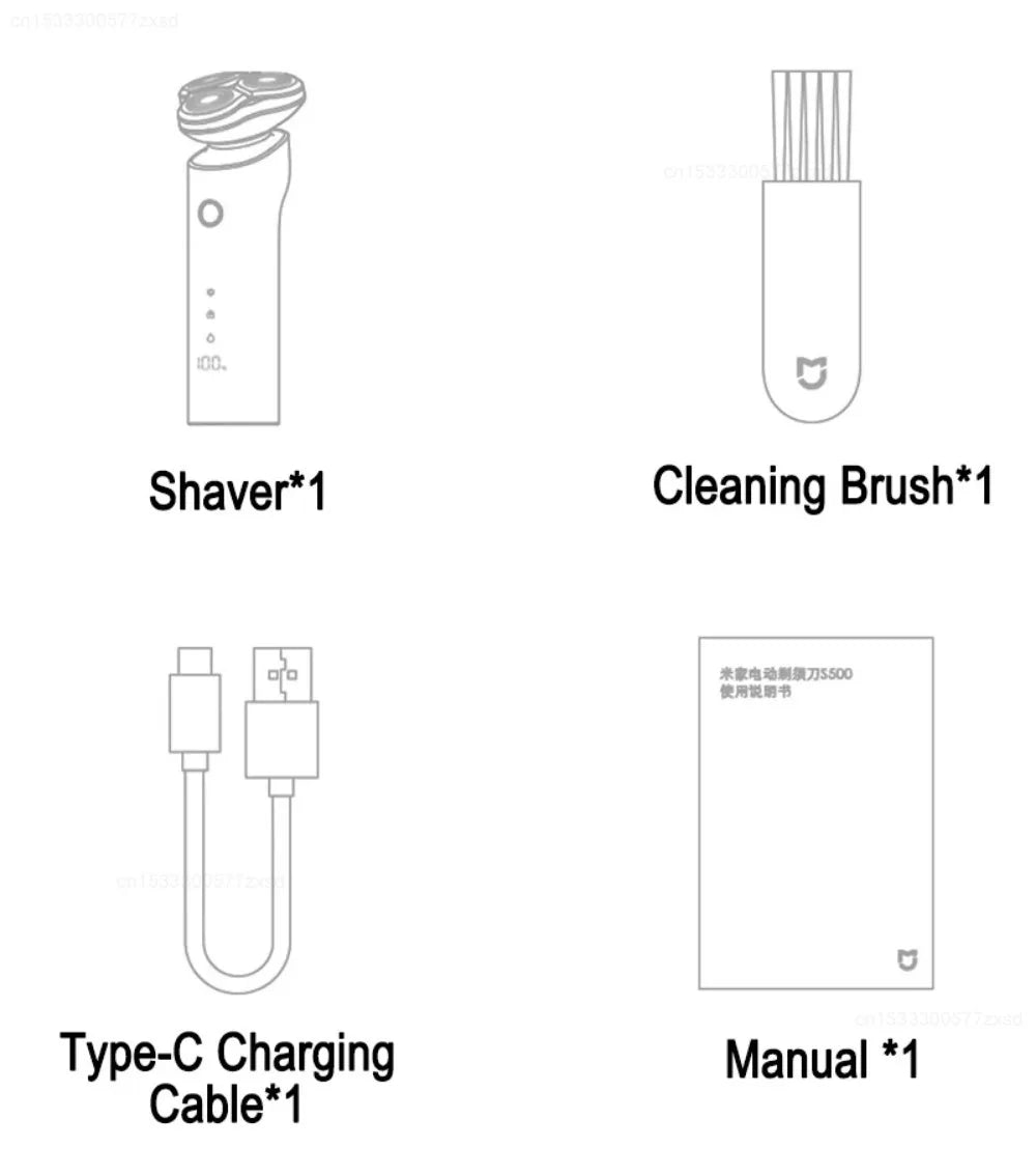 Mijia S500 Electric Shaver Rotary Beard Trimmer Wet Dry Razor
