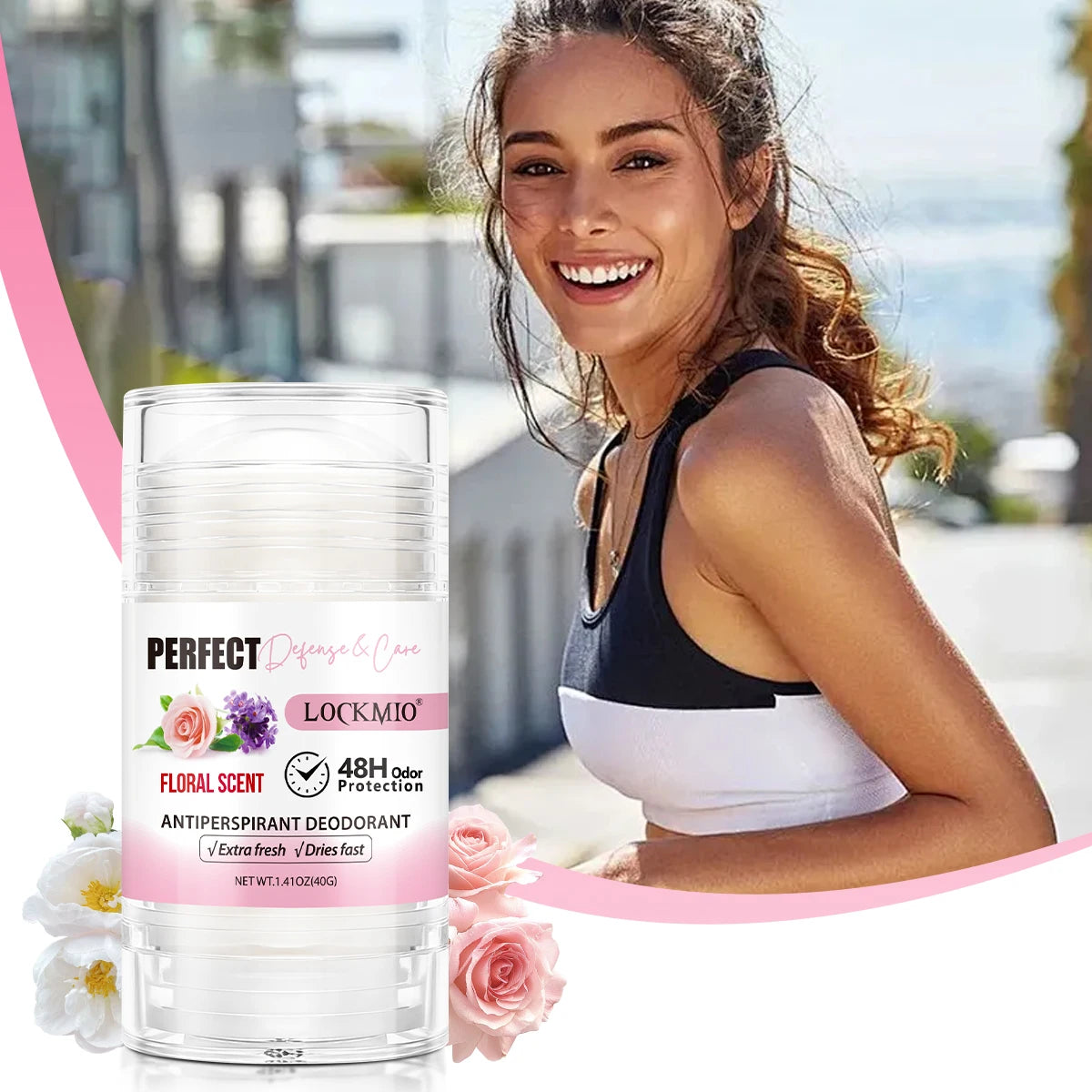 Lockmio Antiperspirant Deodorant Stick Floral Scent 48H Odor Protection - 13
