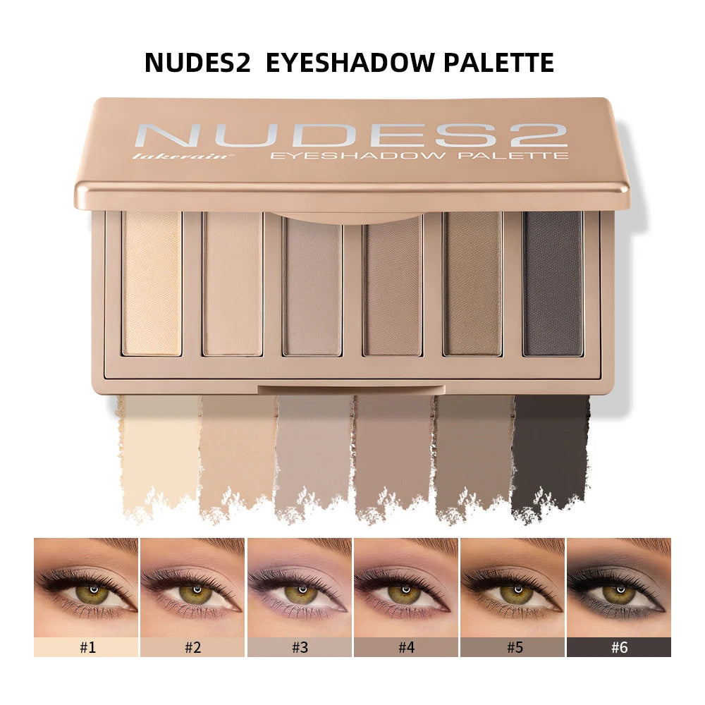 6-Color Matte Eyeshadow Palette with Brush Set