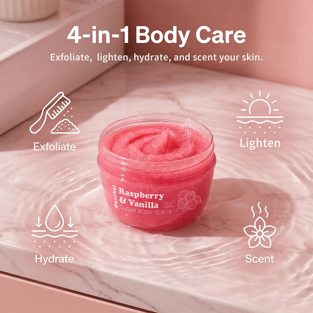 Raspberry and Vanilla Sugar Body Scrub for Smooth Skin