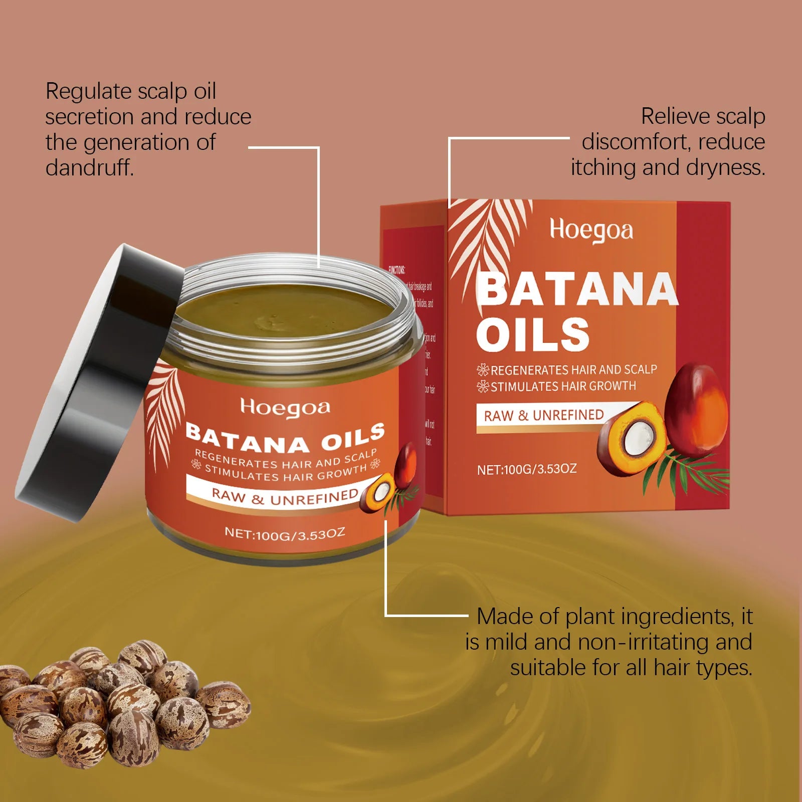 Raw Unrefined Batana Oil Hair Repair and Scalp Treatment Butter 100g - 6