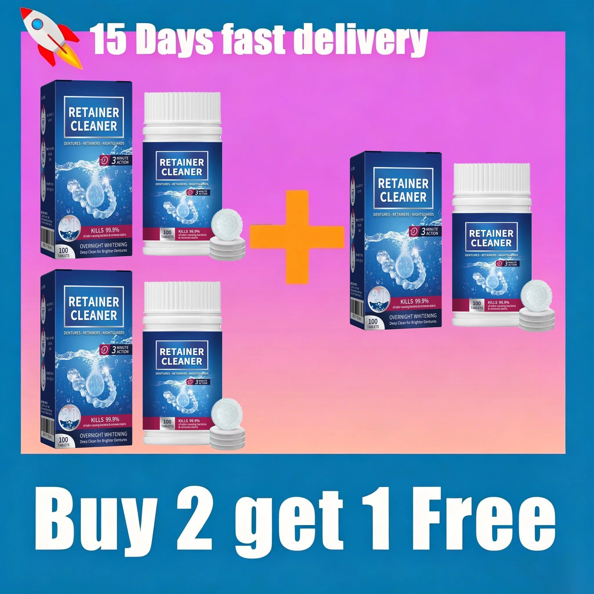 Denture and Retainer Cleaning Tablets for Deep Stain Removal - 8