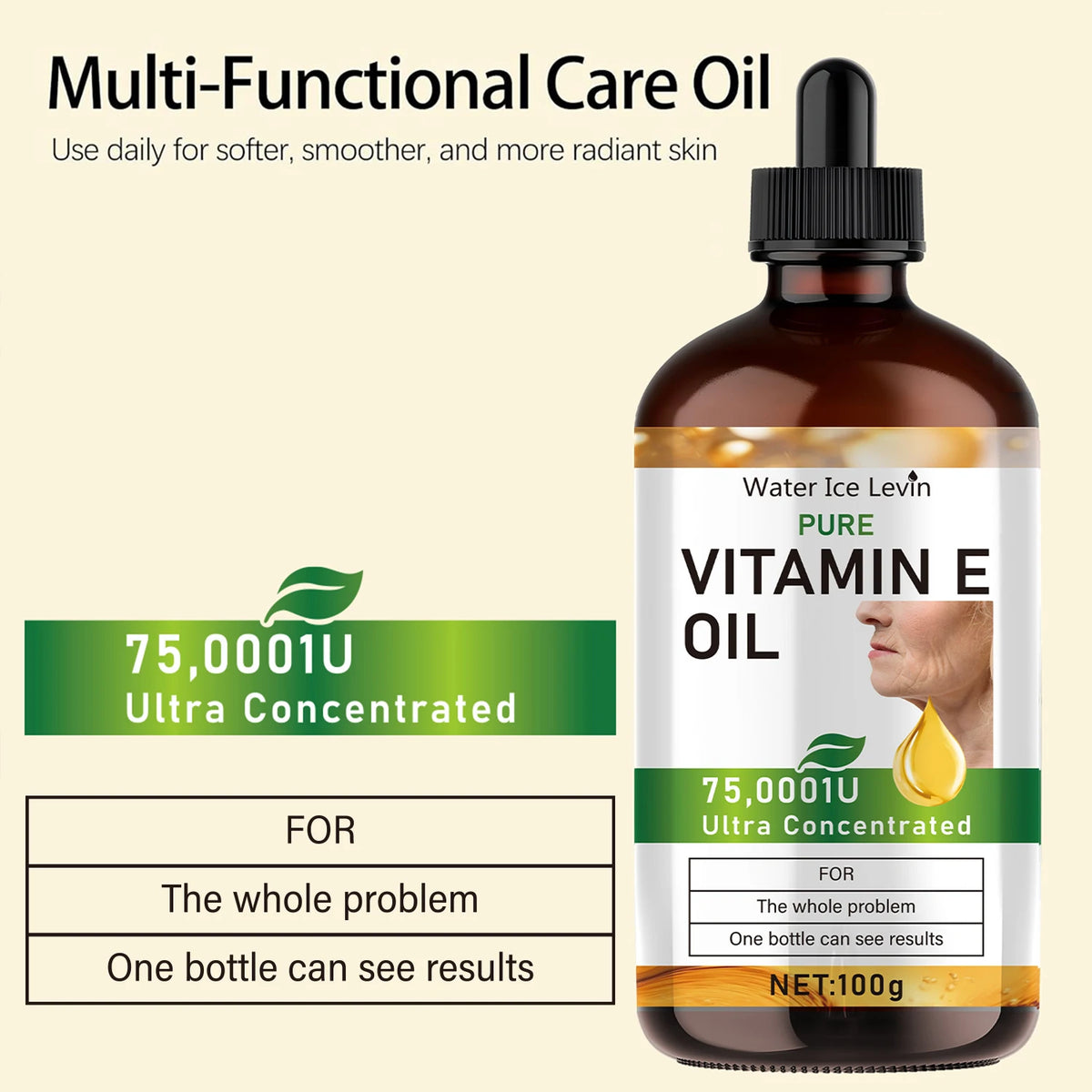 Natural Vitamin E Oil Moisturizing Skin Care Serum for Face and Body