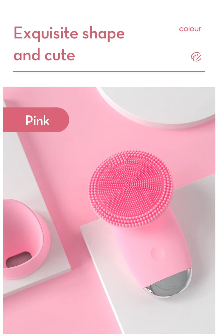 Electric Silicone Facial Cleansing Brush for Deep Pore Exfoliation