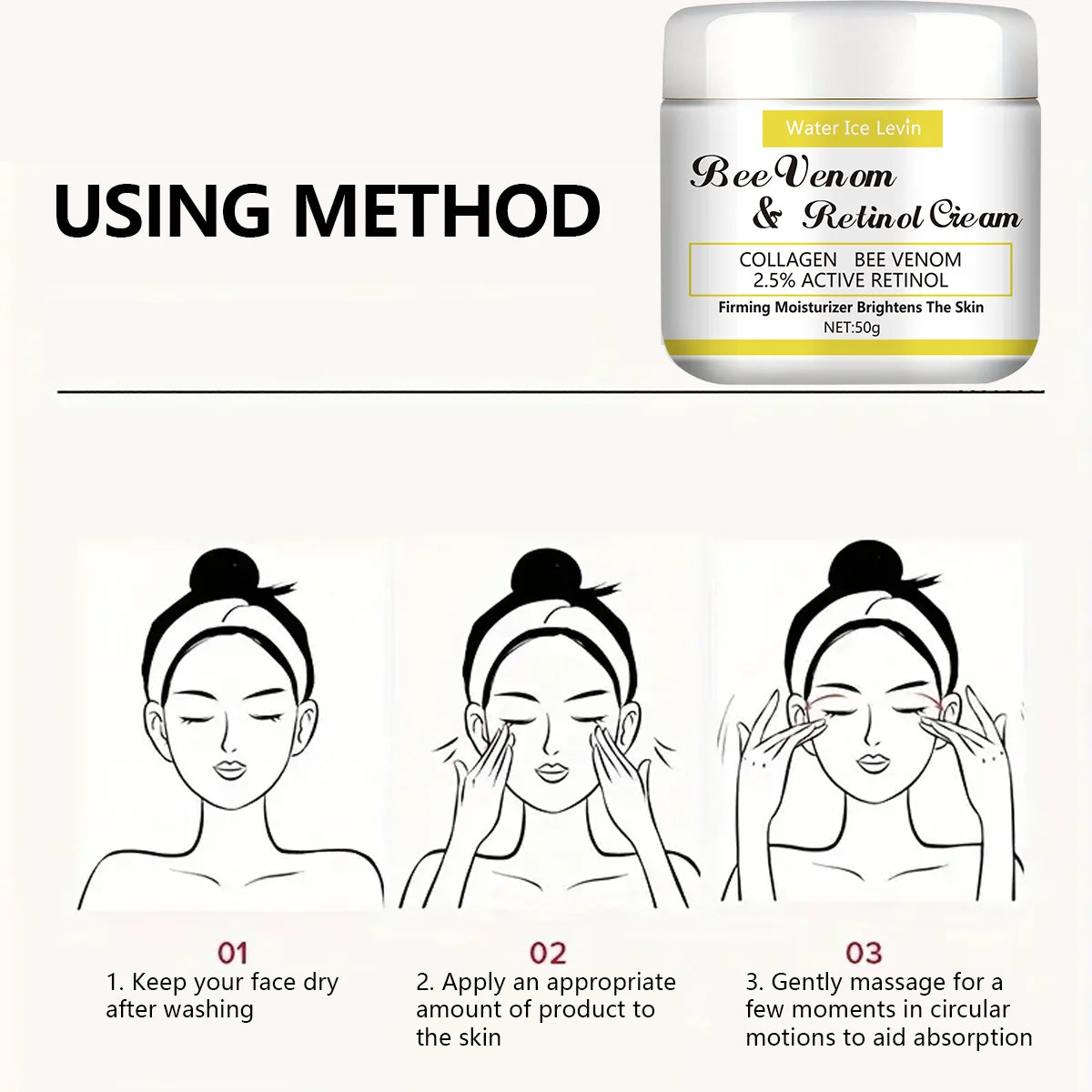 Bee Venom Retinol Cream Moisturizing Face and Body Firming Lotion
