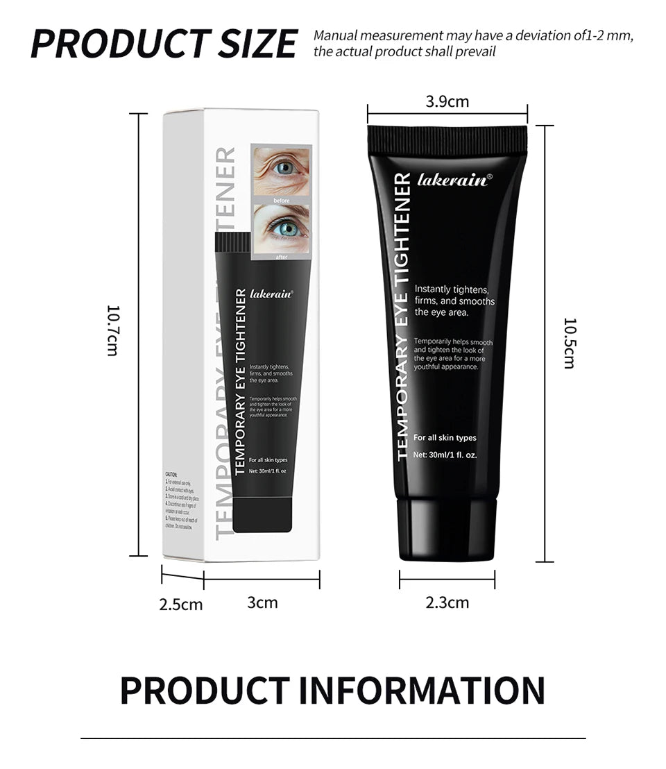 Temporary Anti-Aging Eye Tightening Cream for Wrinkles and Puffiness