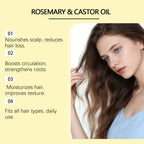 Rosemary Castor Hair Thickening Oil Set with Silicone Scalp Massager