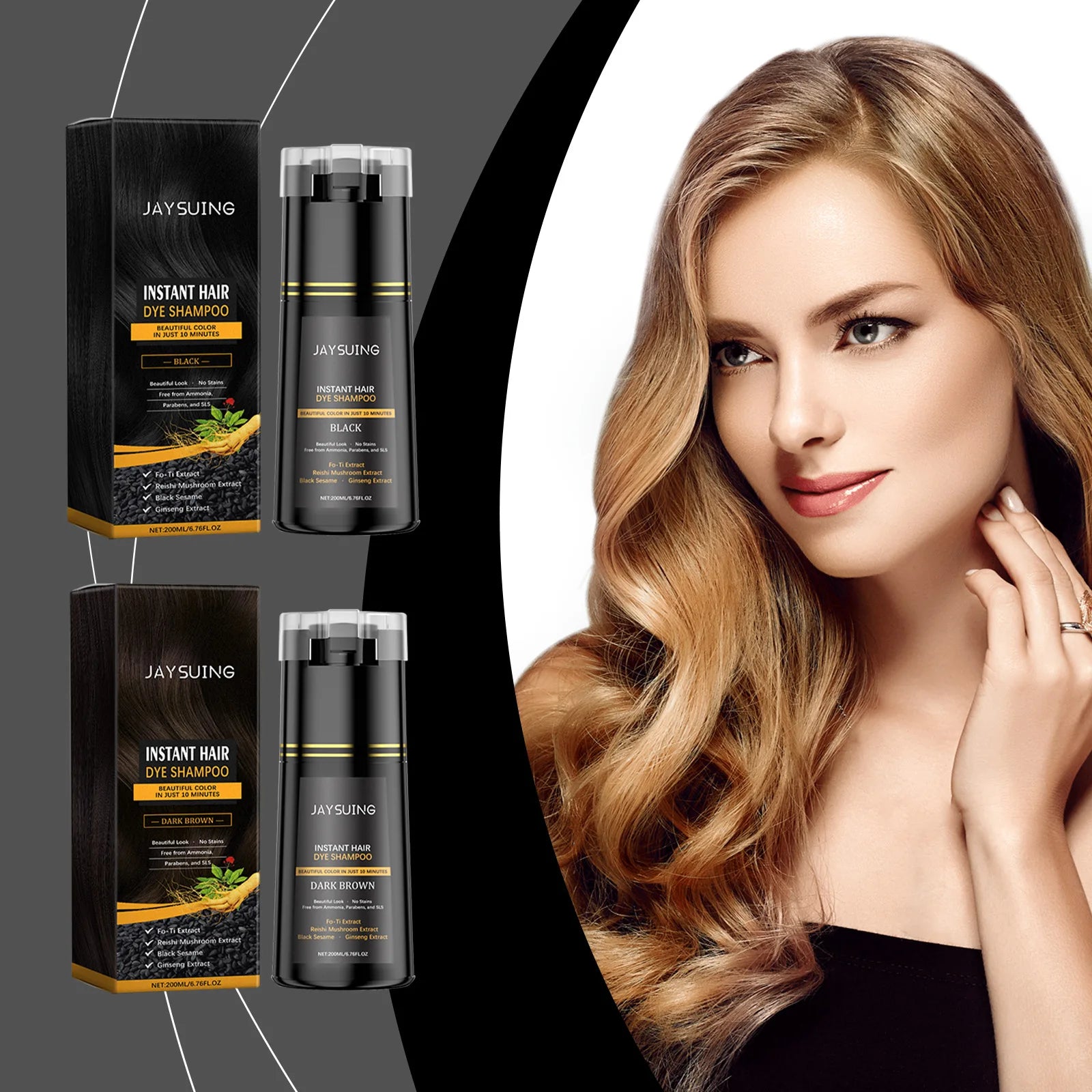 Polygonum Multiflorum 200ml Hair Dye Shampoo