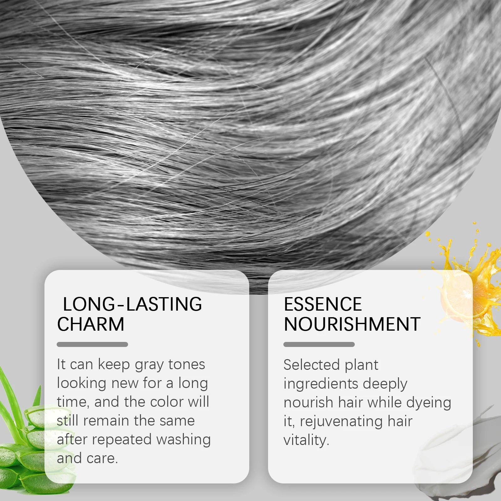 Permanent Silver Gray Hair Dye Cream for Vibrant Color Coverage - 9